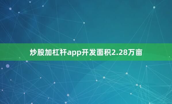 炒股加杠杆app开发面积2.28万亩